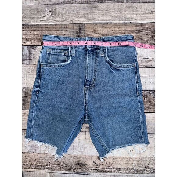 ZARA Bermuda Denim Blue Cut Off Jeans | 0 - Picture 3 of 5